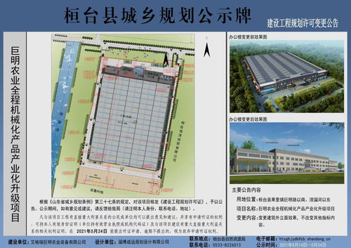 巨明农业全程机械化产品产业化升级项目办公楼建设工程规划许可变更公示